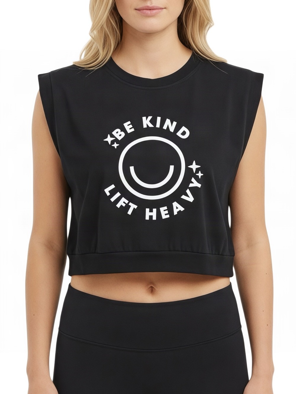 🆕Be Kind Lift Heavy Black Crop Top
